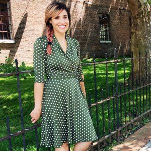 Karina Dresses Ruby S/M Olive Polka Dot